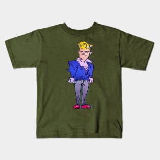 Grumpy guy with sad crotch Kids T-Shirt